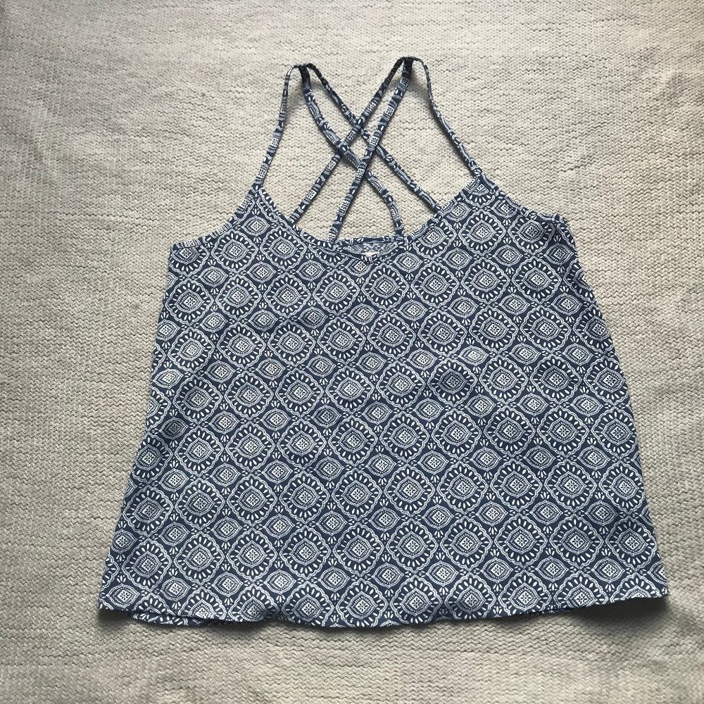 Holister Patterned Tank Top Blue
